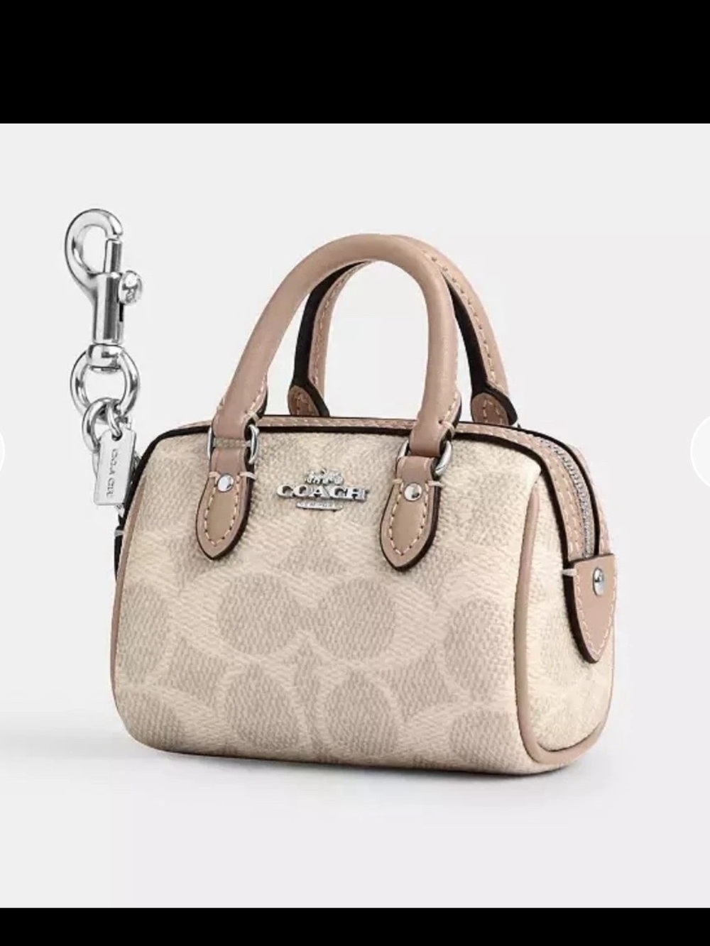 Coach Mini Satchel in Beige and Tan Leather Trim